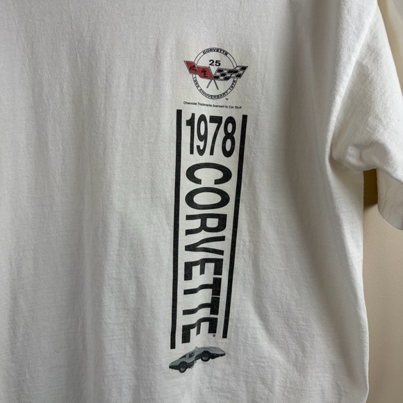 Y2K Gildan cotton Off White Corvette 1978 graphic t-shirt short sleeve - Picture 3 of 7
